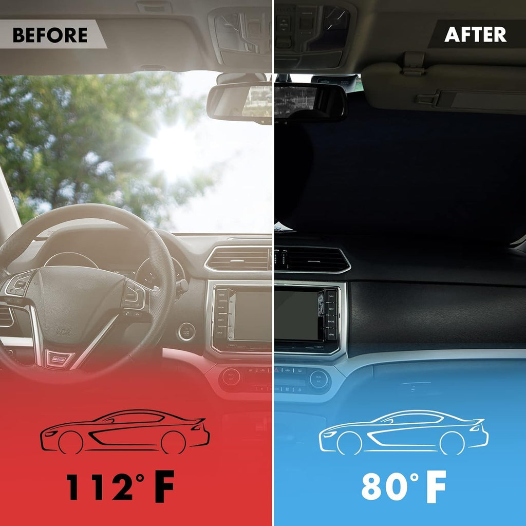 MAX DM5P 2-PIECE CAR WINDSHIELD SUN SHADE