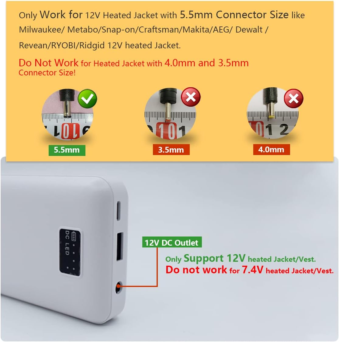 12V HEATED JACKET BATTERY AND CHARGER