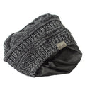 WINTER HAT | SATIN LINED | DETACHABLE POM POM | CHARCOAL BEANIE