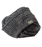 WINTER HAT | SATIN LINED | DETACHABLE POM POM | CHARCOAL BEANIE