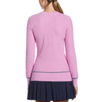 WOMENS MULTI-STITCH CHEVRON SWEATER WITH TIPPING