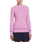 WOMENS MULTI-STITCH CHEVRON SWEATER WITH TIPPING