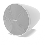 White ceiling speaker with Bose logo on a white background