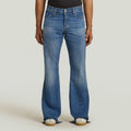 Triple A Ripped Flare Jeans | High Waist Bootcut Denim - Antique Faded Niagara