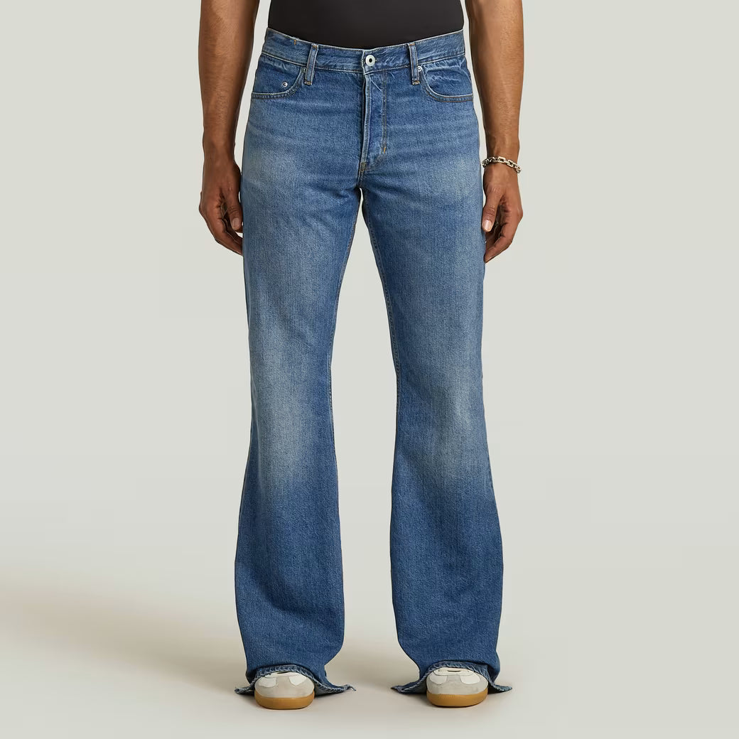 Triple A Ripped Flare Jeans | High Waist Bootcut Denim - Antique Faded Niagara