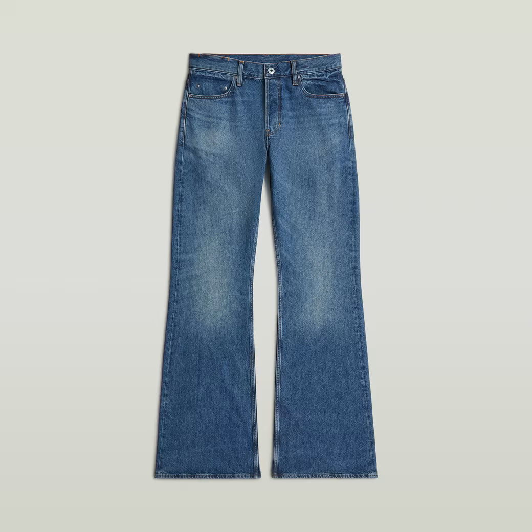 Triple A Ripped Flare Jeans | High Waist Bootcut Denim - Antique Faded Niagara