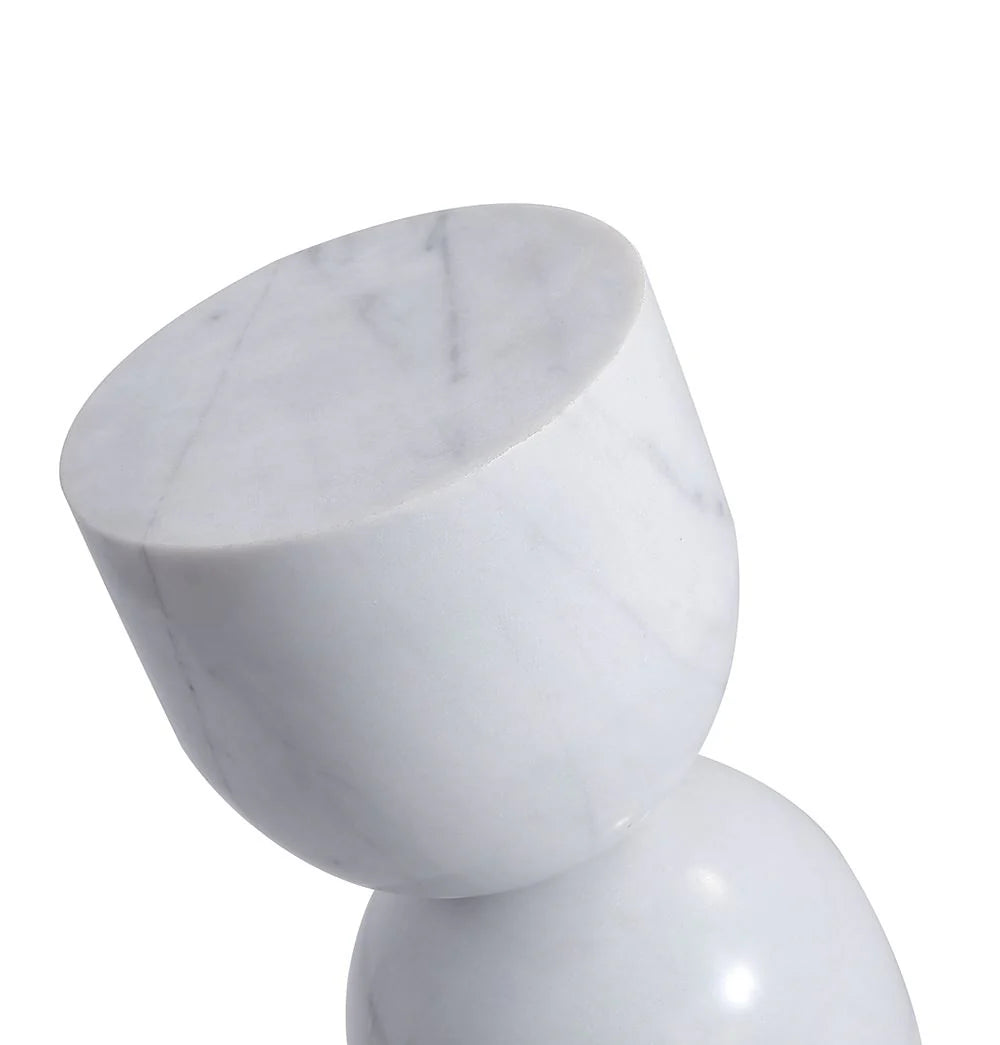 OCEANE WHITE MARBLE SIDE TABLE
