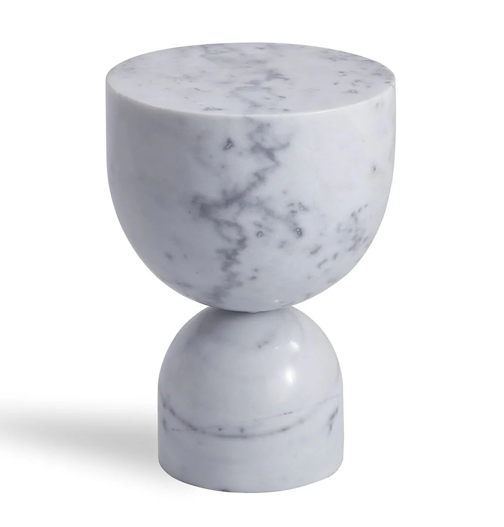 PENELOPE WHITE MARBLE SIDE TABLE
