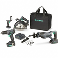 DENALI by SKIL 20V Cordless 4-Tool Combo Kit | Drill Driver, Reciprocating Saw, Circular Saw & LED Work Light with 2 Batteries